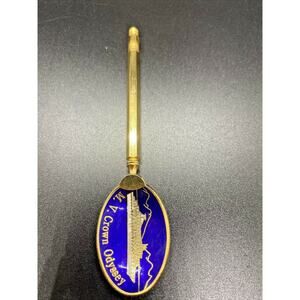Vintage NORWEGIAN MV Crown Odyssey Collectors Gold Colored Spoon Souvenir